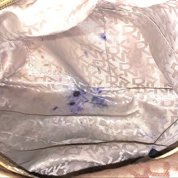 DONNA KARAN NEW YORK Satchel Chino Logo Gold Bag - Picture 13 of 13